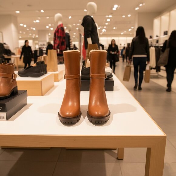 Vince Camuto NWT Women’s Egretala Shearling Leather Side Zip Heel Ankle Boots - Picture 4 of 12